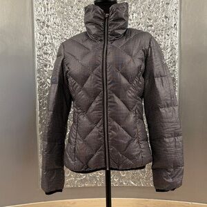 Women's Quilted Fitted Cut Jacket- Grey and Black, Guess, S